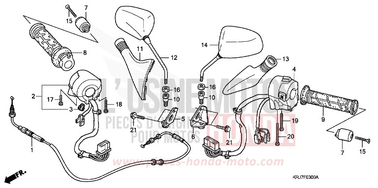 COMMUTATEUR/CABLE/MIROIR von S-wing ABS PEARL NIGHTSTAR BLACK (NHA84) von 2011